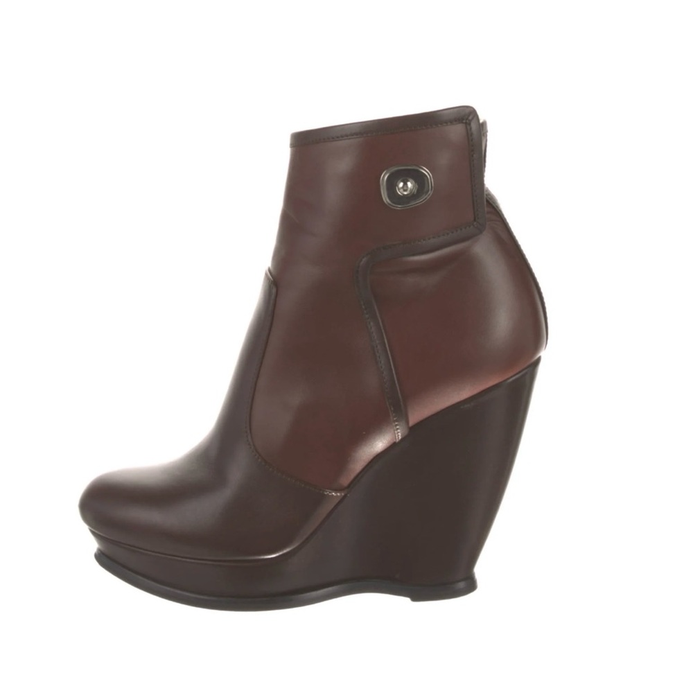 Balenciaga Leather Ankle Boots Brown Size 7